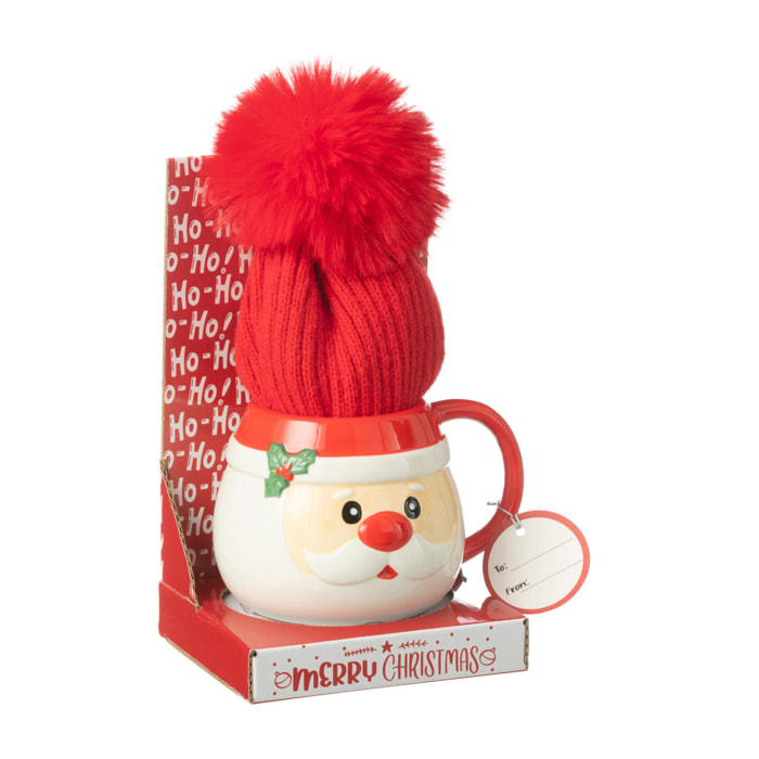 J-Line tasse + bonnet Père Noël - céramique - mix - boîte cadeau