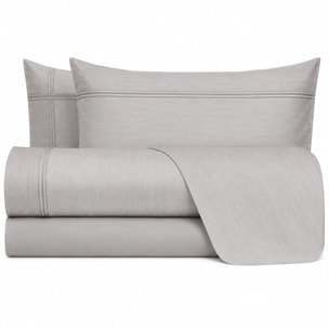 HERMET Completo Letto Matrimoniale in 100% Cotone_Volga_Grigio
