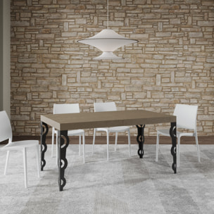 Tavolo allungabile 90x160/420 cm Karamay tortora gambe antracite