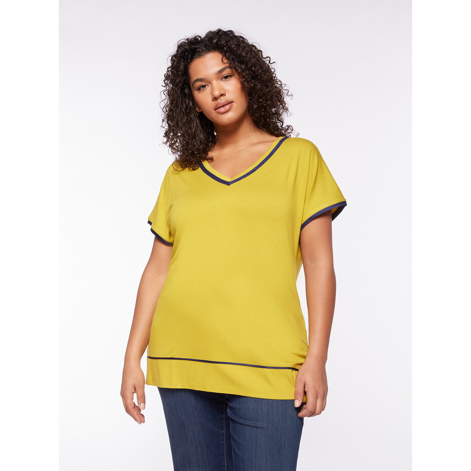 Fiorella Rubino - Camiseta con bordes en contraste - Amarillo