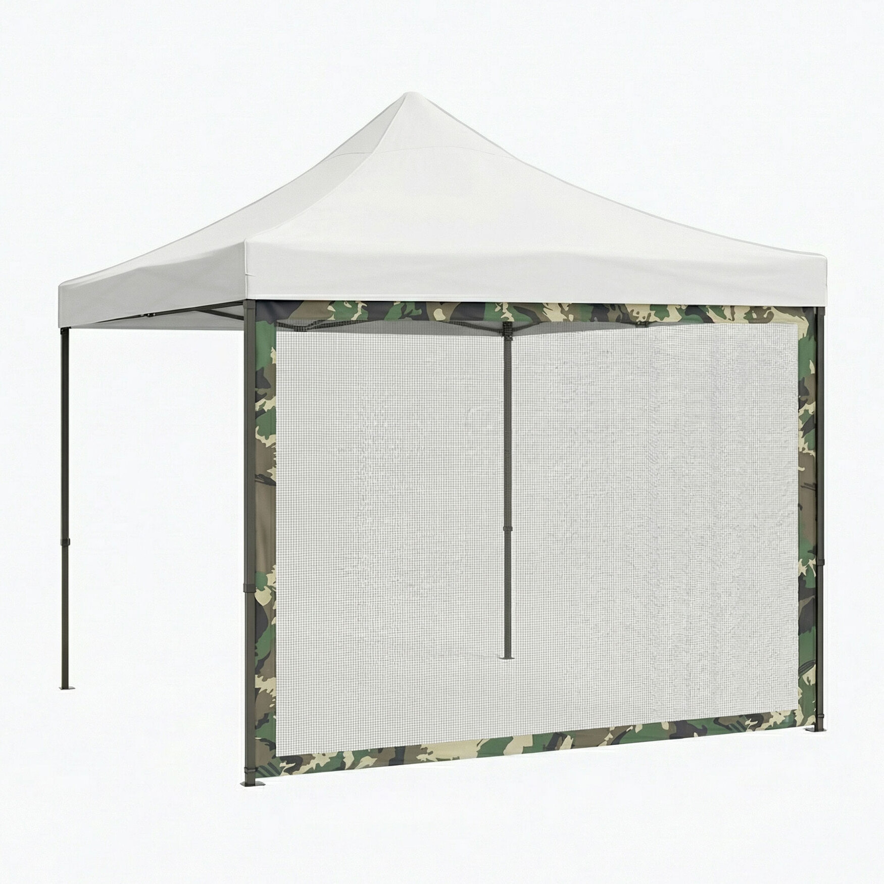 Telo Zanzariera Laterale per Gazebo da Giardino 300x200 cm in PVC Camouflage