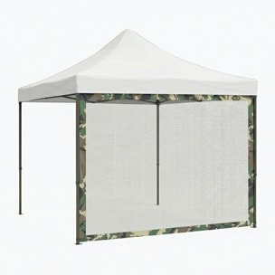 Telo Zanzariera Laterale per Gazebo da Giardino 300x200 cm in PVC Camouflage