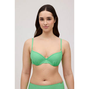 Top bikini classico verde con ferretto coppa C