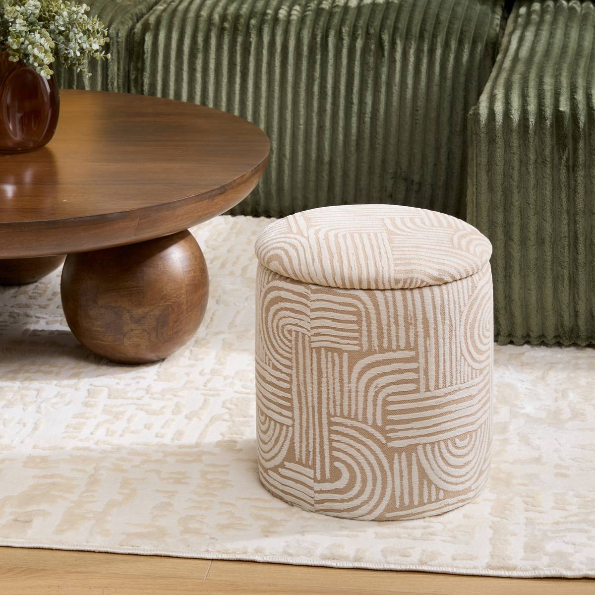 Pouf Coffre Nubo Beige 31x34cm