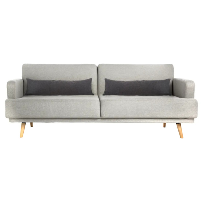 Canapé convertible "Jack" 3 places gris souris