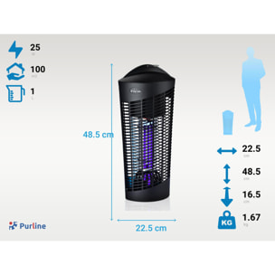 Mata insectos de techo o sobremesa 25W luz ultravioleta ZZAP TRAP EX-2 PURLINE