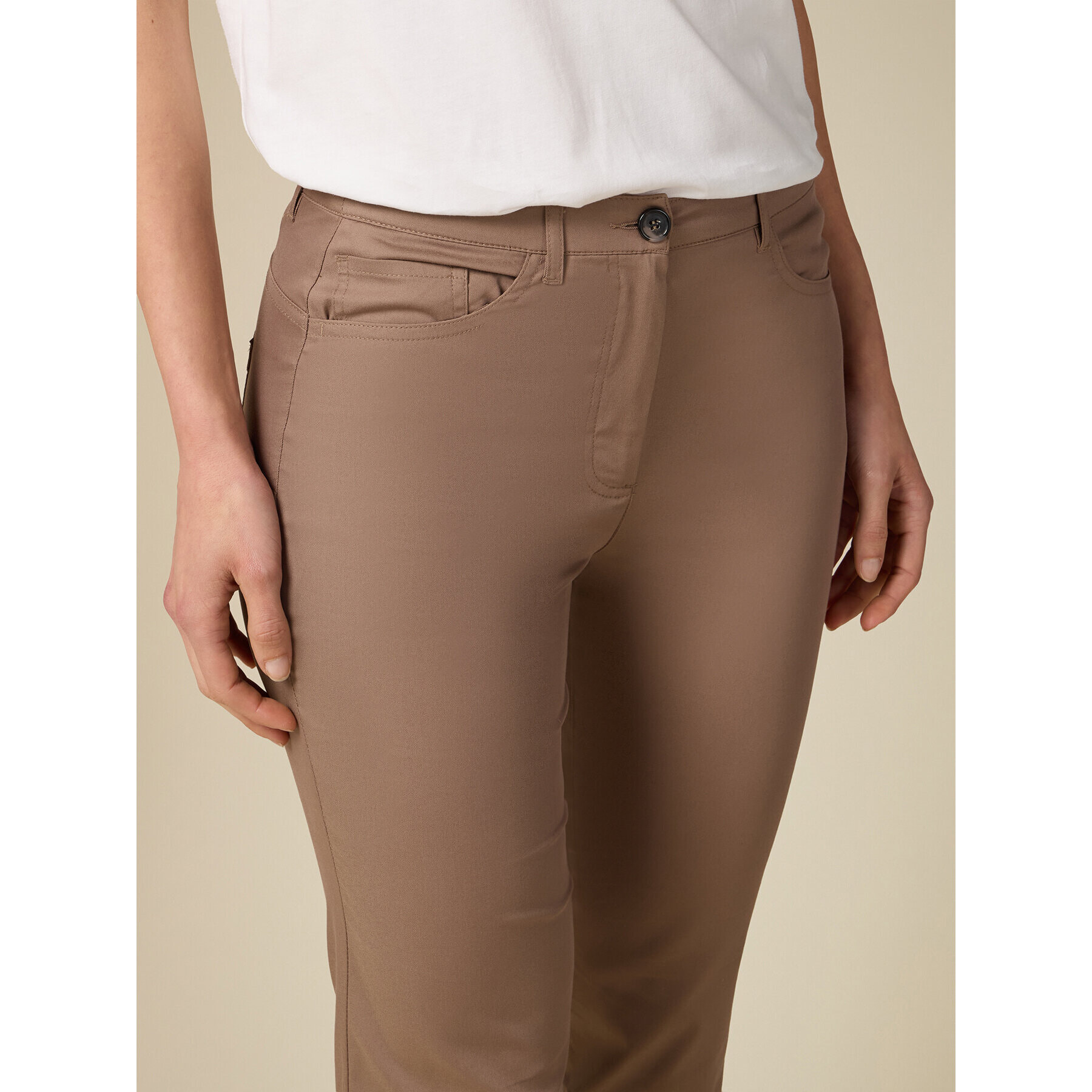 Oltre - Pantaloni skinny cinque tasche - Marrone