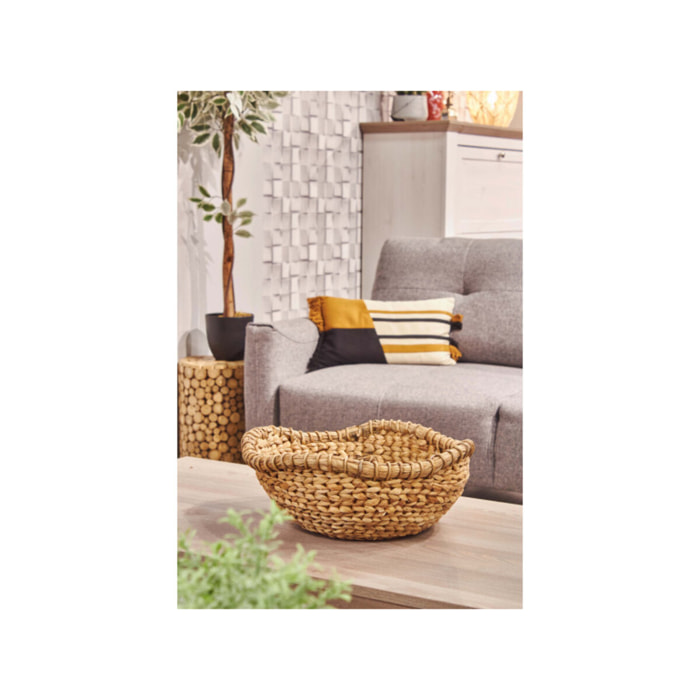Panier décoratif rond en jacinthe d'eau 42 cm - MAUD
