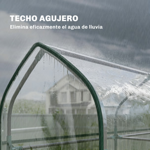 Invernadero Pequeño de 3 Niveles, Invernadero de Exterior con 2 Puertas Enrollables, Marco de Acero y Cubierta de Plástico Anti-UV para Cultivar Plantas, Flores, 143x46x165 cm, Transparente