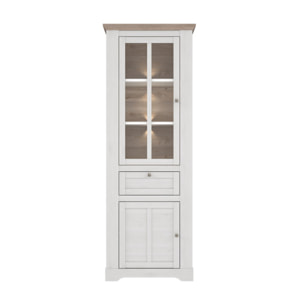 Vitrine en bois effet chêne clair blanchi L75cm - ILONA