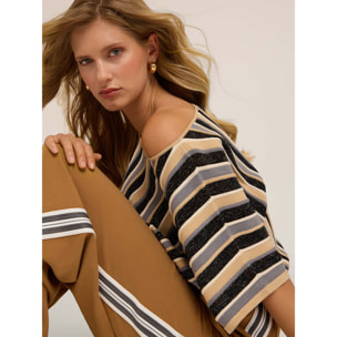 Motivi - Jersey de lurex con estilo kimono - Negro