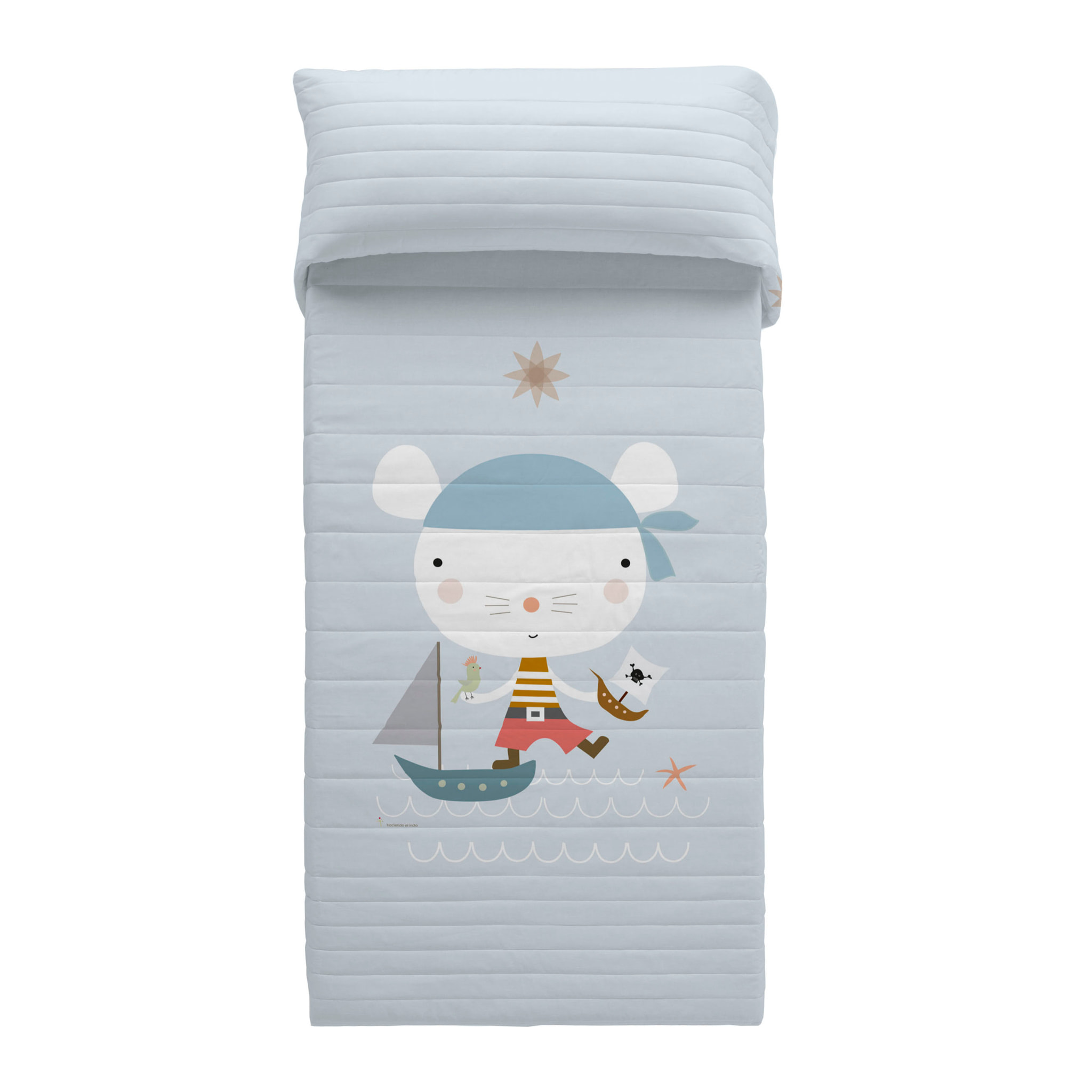 Haciendo el Indio - Colcha Bouti Estampada - Reversible - Infantil - 100% Algodón - 70 gr/m² - Aventura Pirata