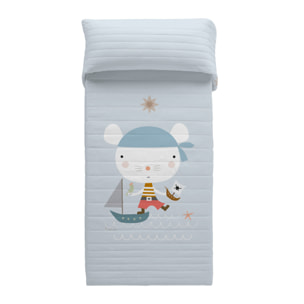 Haciendo el Indio - Colcha Bouti Estampada - Reversible - Infantil - 100% Algodón - 70 gr/m² - Aventura Pirata