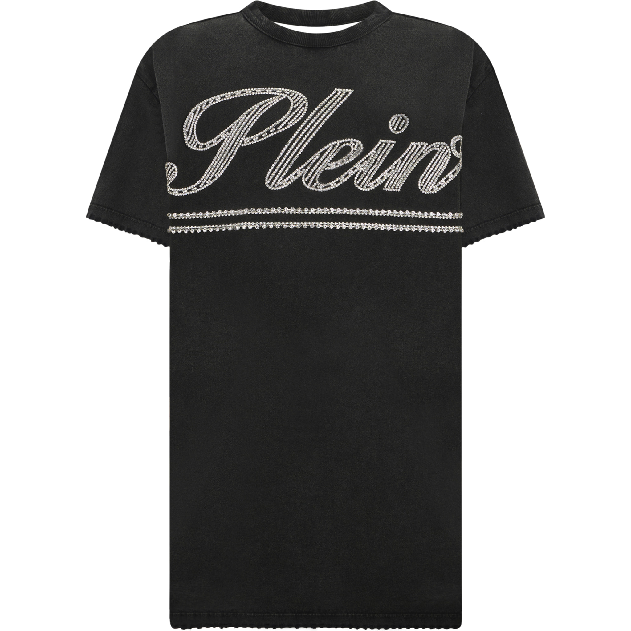 PHILIPP PLEIN Open Back T-Shirt Dress Strass Signature