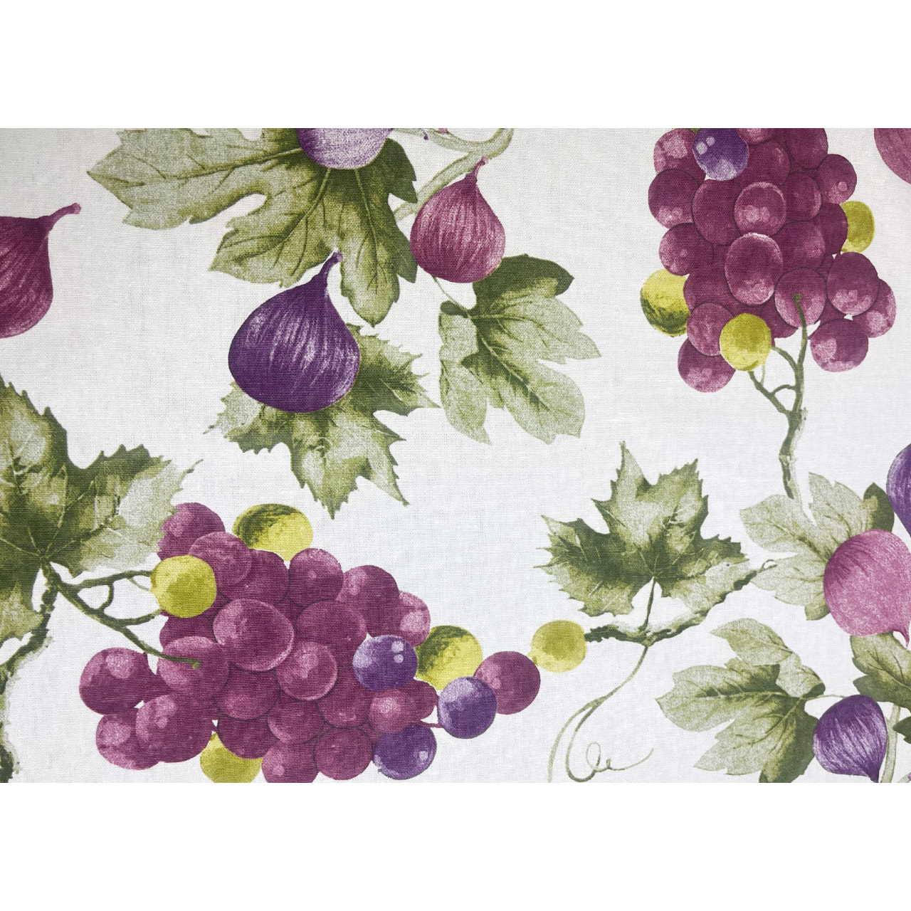 Tovaglia Cucina In 100% Cotone Made In Italy Disegno Uva e Fichi 140x240