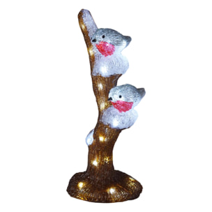 Lámpara decorativa en forma de pájaros en árbol con 30 leds blancos