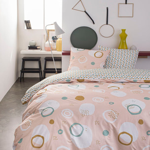 Parure housse de couette réversible 3pcs 100% coton 57fils sunshine