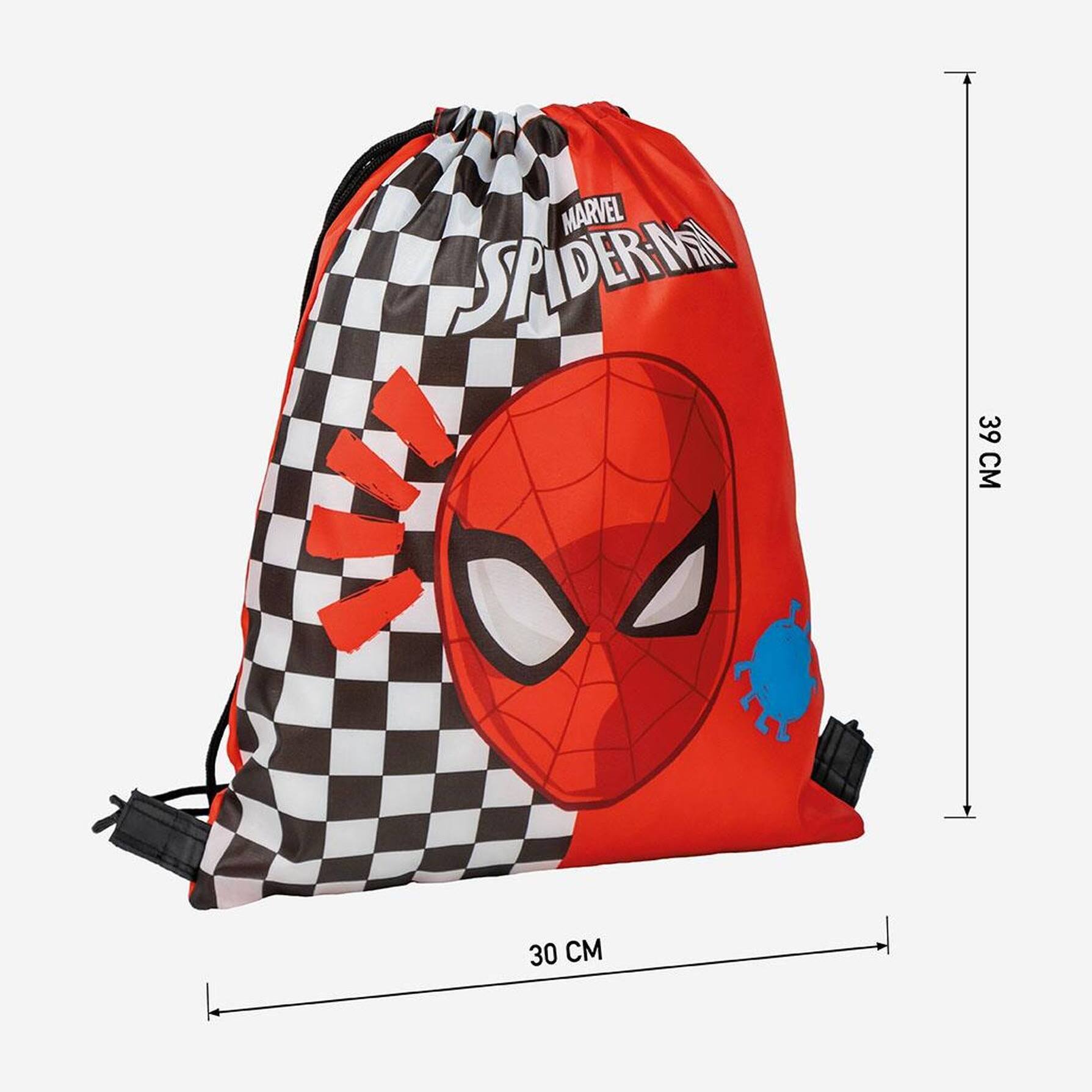 Saquito escolar spiderman, mochila de cuerdas unisex niños, rojo, normal