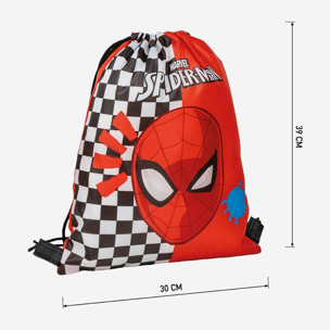 Saquito escolar spiderman, mochila de cuerdas unisex niños, rojo, normal