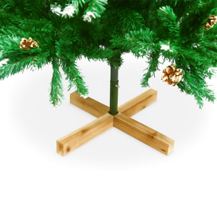 Prancer - Albero di Natale con neve e pigne Ø110 x 210H cm, 1200 rami e 70 pigne