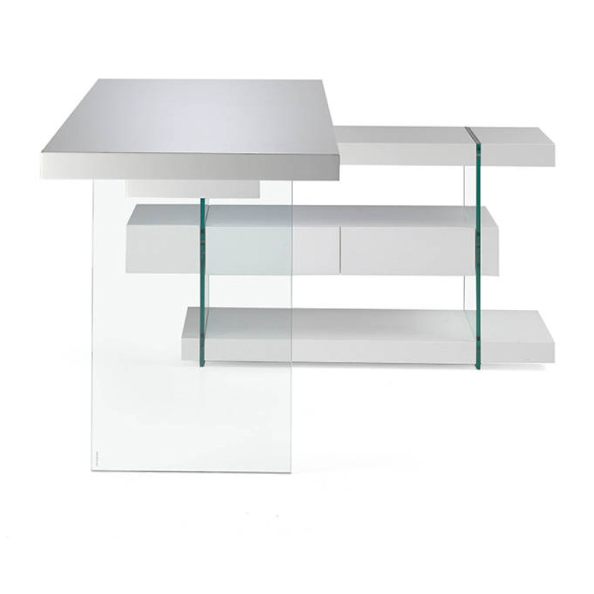 Escritorio Angel Cerda de DM y cristal 140x127x75cm