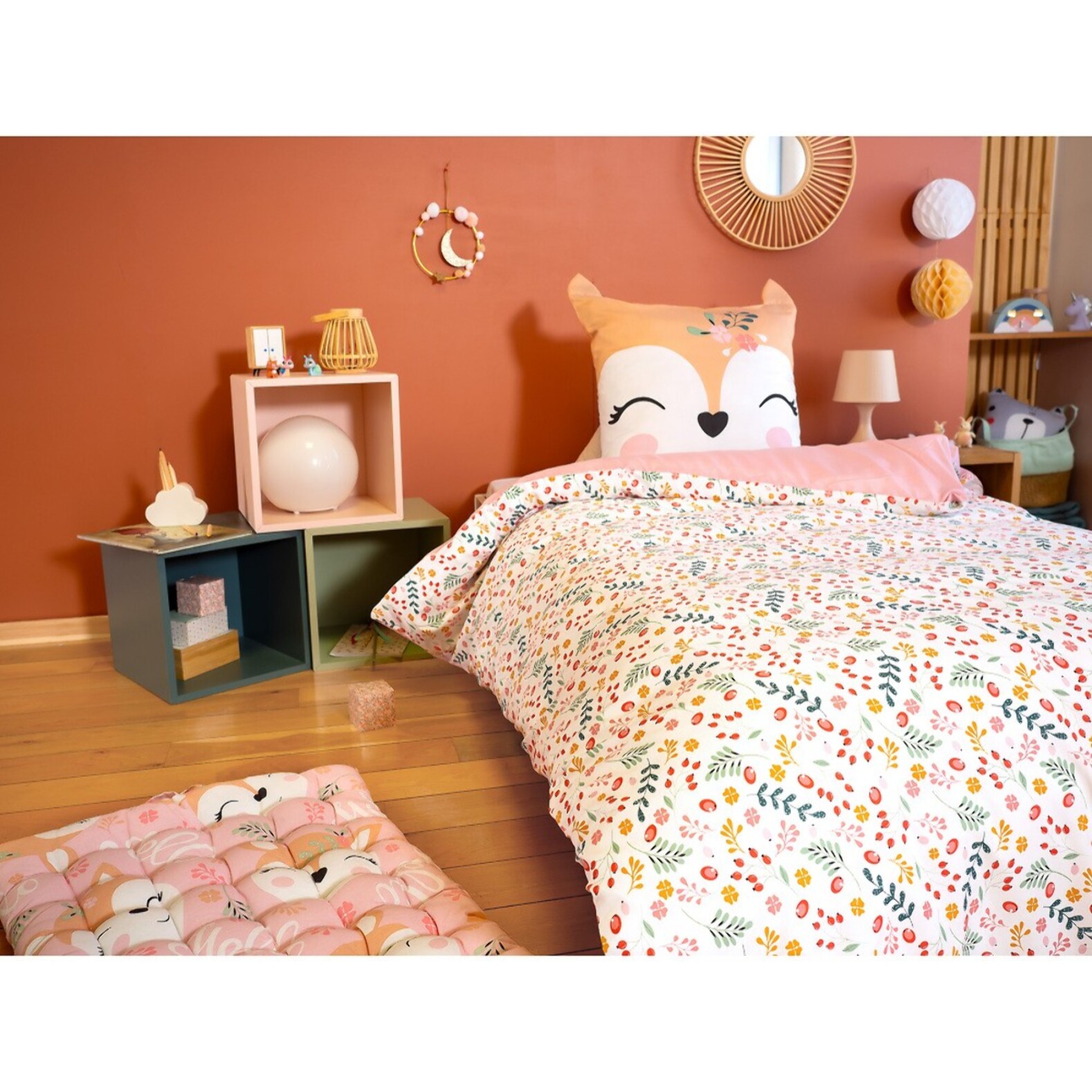 Parure de lit enfant polyester rose