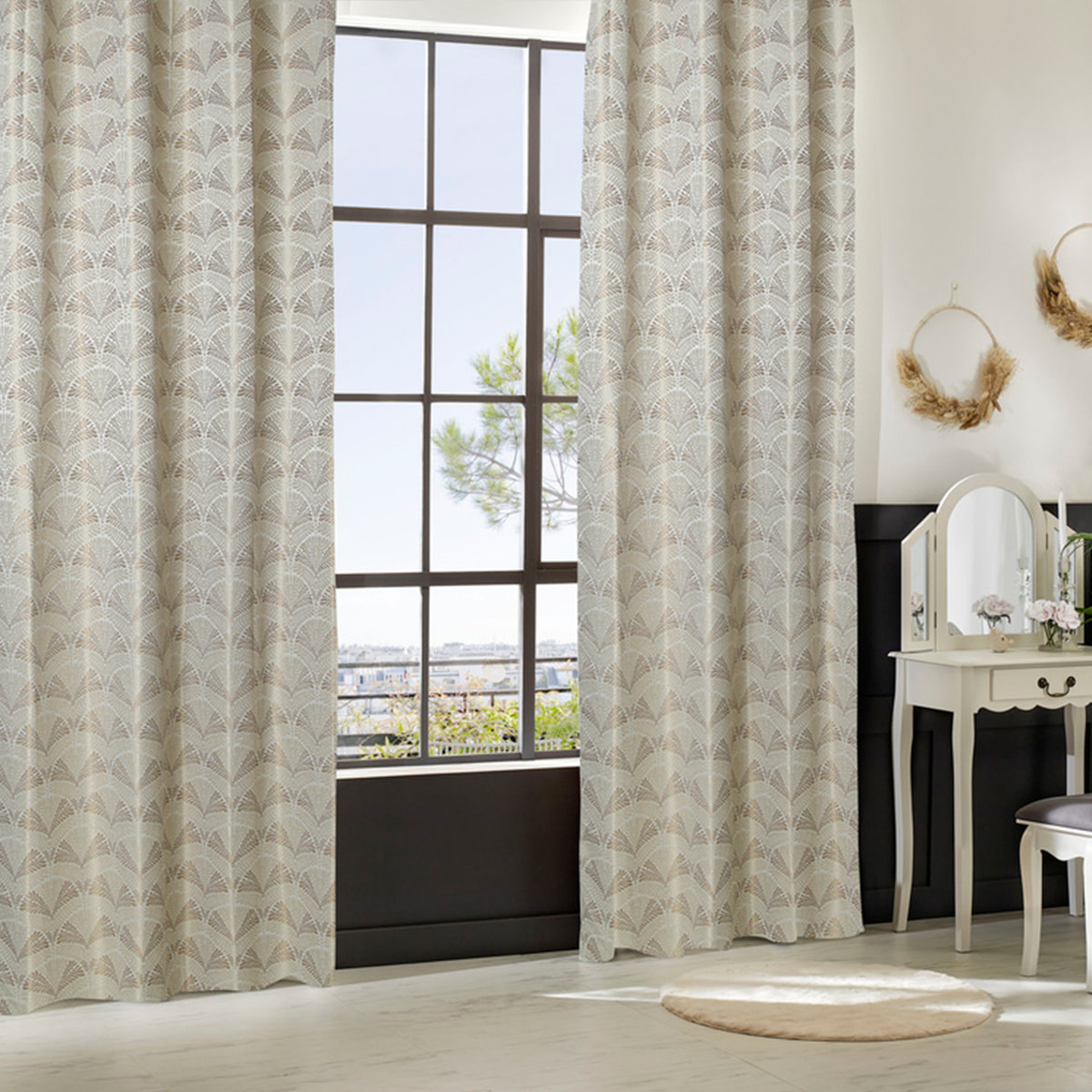 Rideau "Mizani" jacquard lin 135x260cm