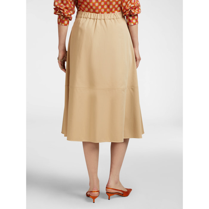 Elena Mirò - falda acampanada - Beige
