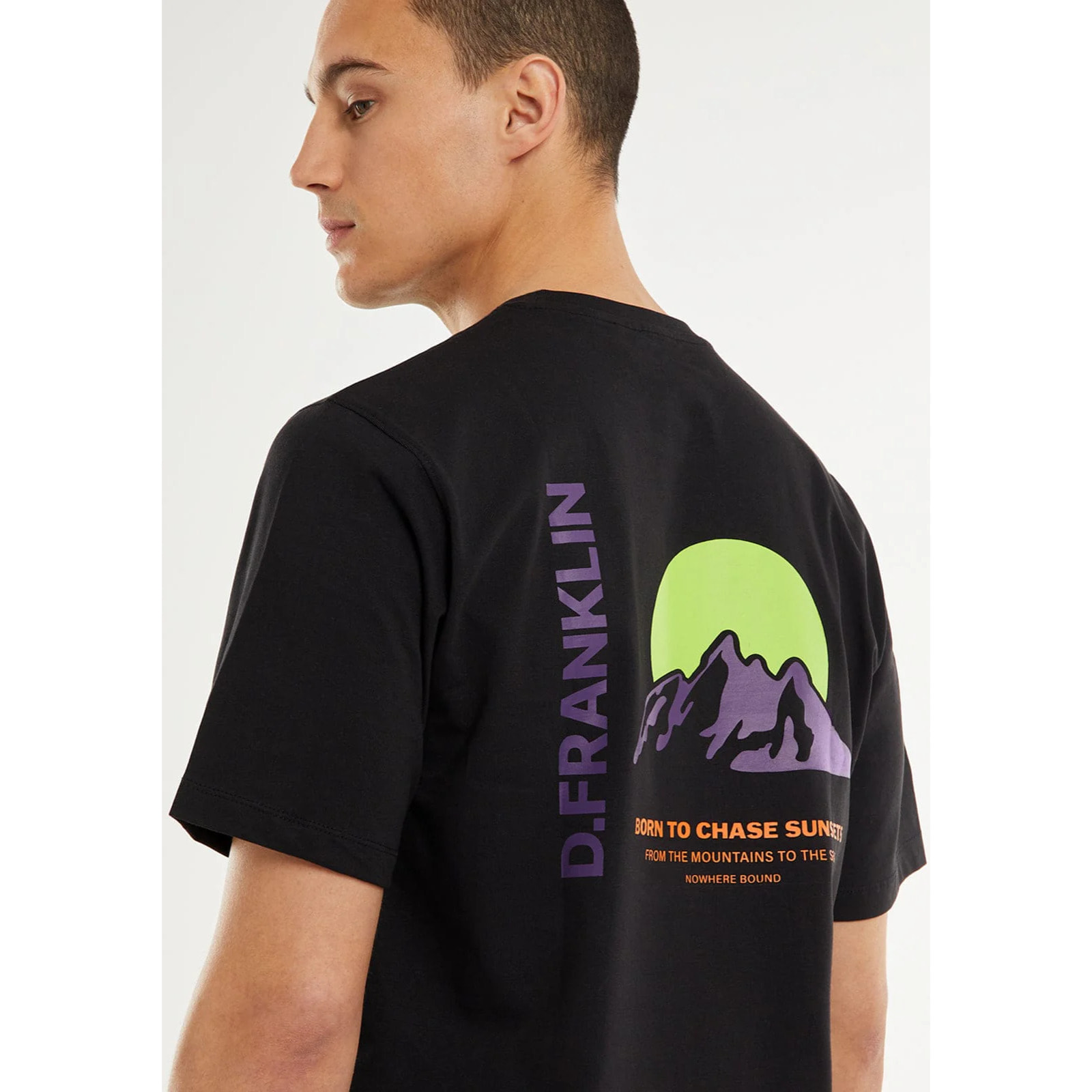 Camiseta de Hombre Sunsets  Negro / Morado D.Franklin