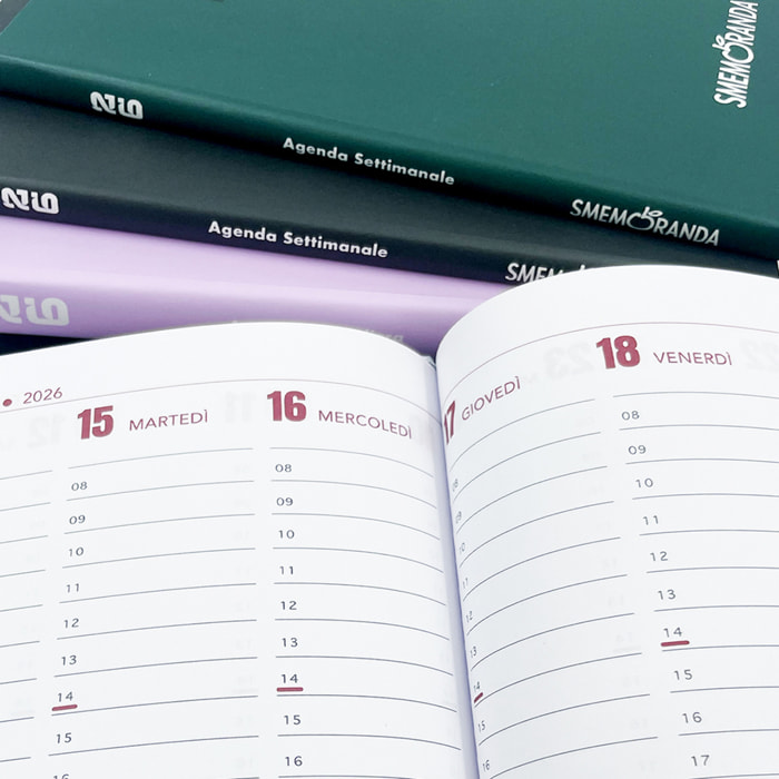 Agenda Smemoranda Racconti 2026 Settimanale 12 mesi , A5, bordeaux