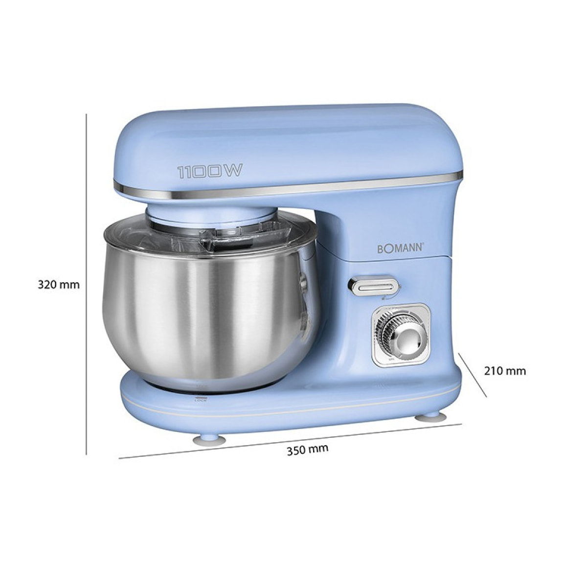 Robot pétrin multifonction 5L 1100W Bomann KM 6030 CB Bleu