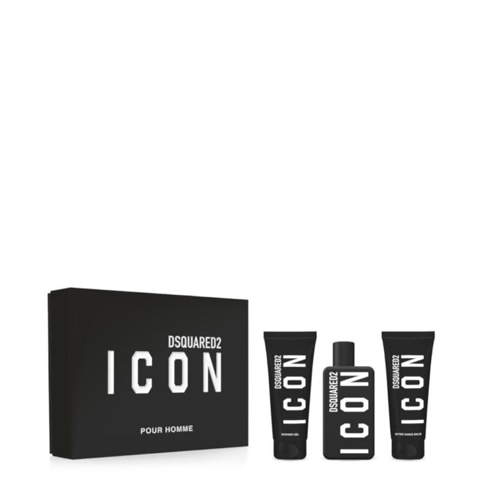 Icon Homme - Coffret Eau de parfum 100ml, Gel douche & Baume après-rasage 100ml