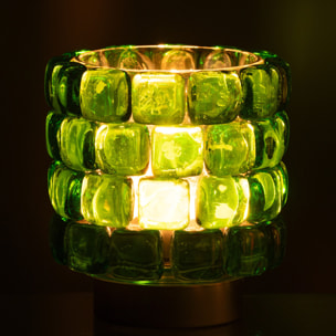 J-Line bougeoir Carré Mosaïque - verre - vert - small