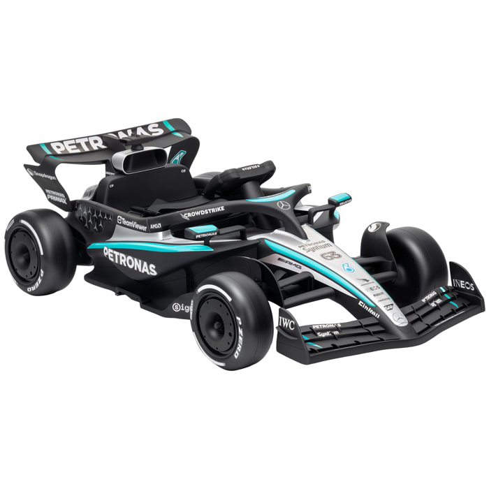 AIYAPLAY Kart Eléctrico para Niños 12V Mercedes-AMG PETRONAS F1, Go Kart Mando a Distancia 2,4G, 2 Motores, Suspensión Trasera, Arranque Suave, 3,3-5,5km/h, Luces LED, Música, Claxon, 3-5 Años, Negro