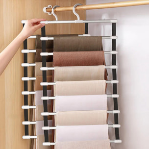 Percha organizadora para ropa y accesorios de 8 barras