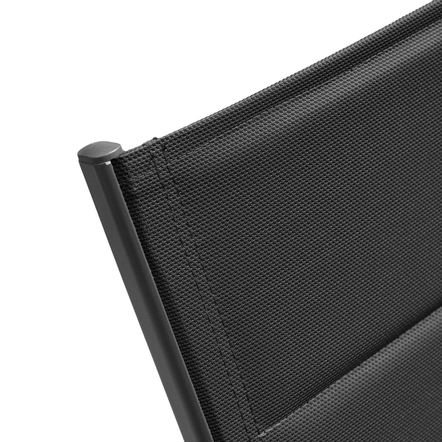 Lot de 2 bains de soleil BARBADOS en textilène noir - aluminium gris anthracite