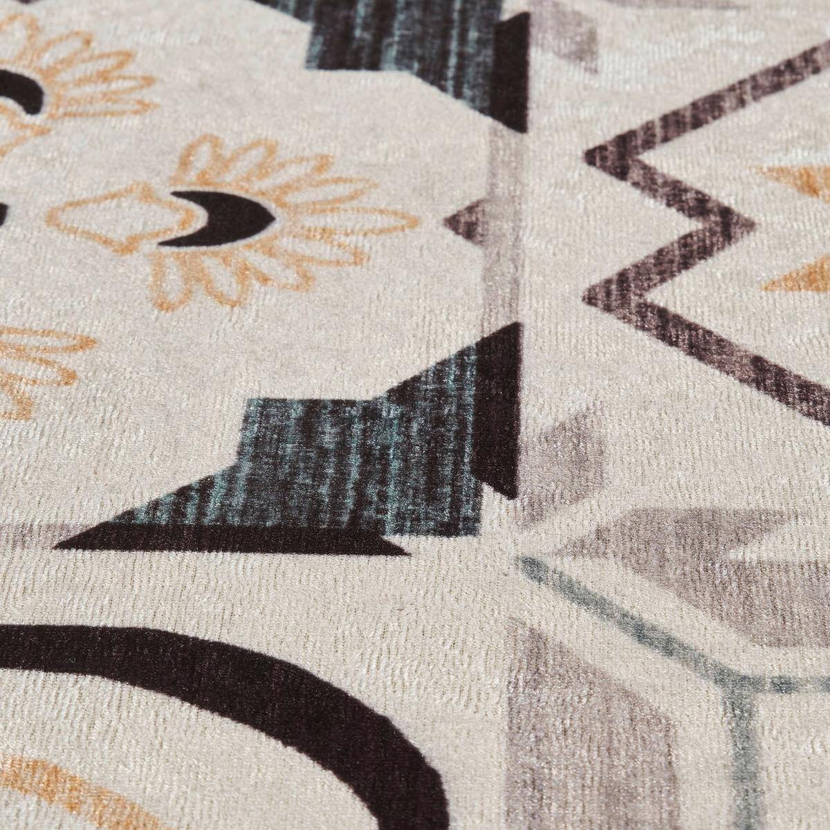 Tapis entrée motif géométrique, texture kilim, PEZA, design original