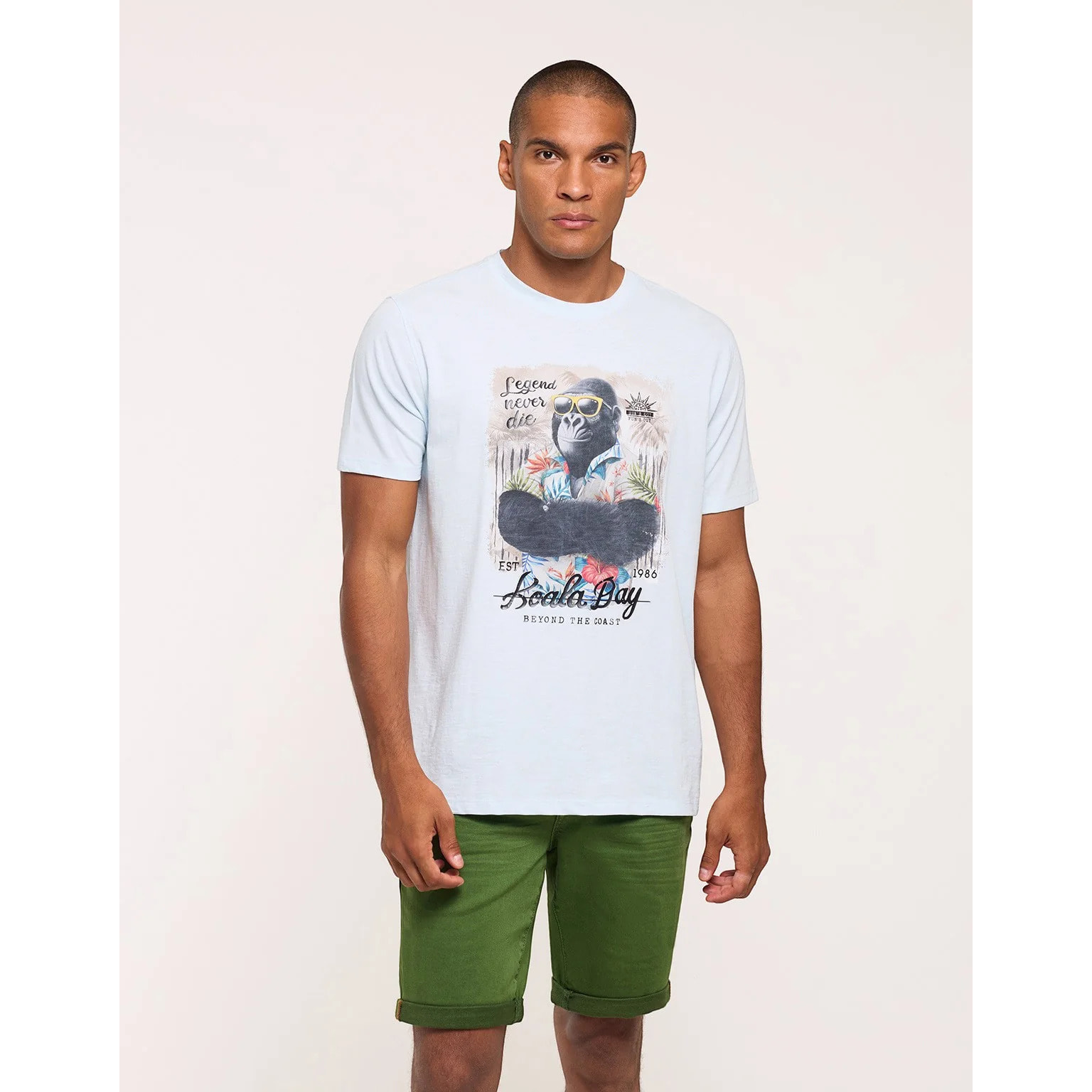 Camiseta Manga Corta Azul Claro - Gorileng