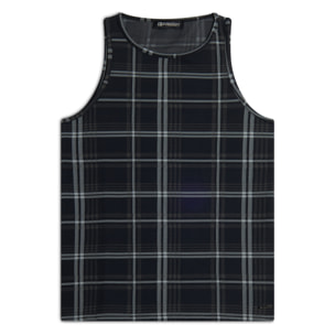 Canotta da donna in tessuto tartan elasticizzato