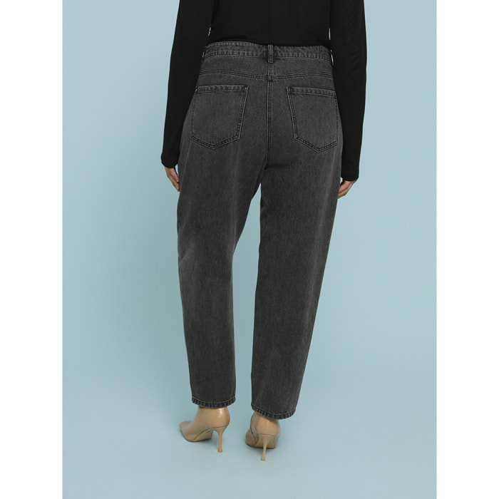Fiorella Rubino - Jeans Mom Fit lavaggio dark - Grigio