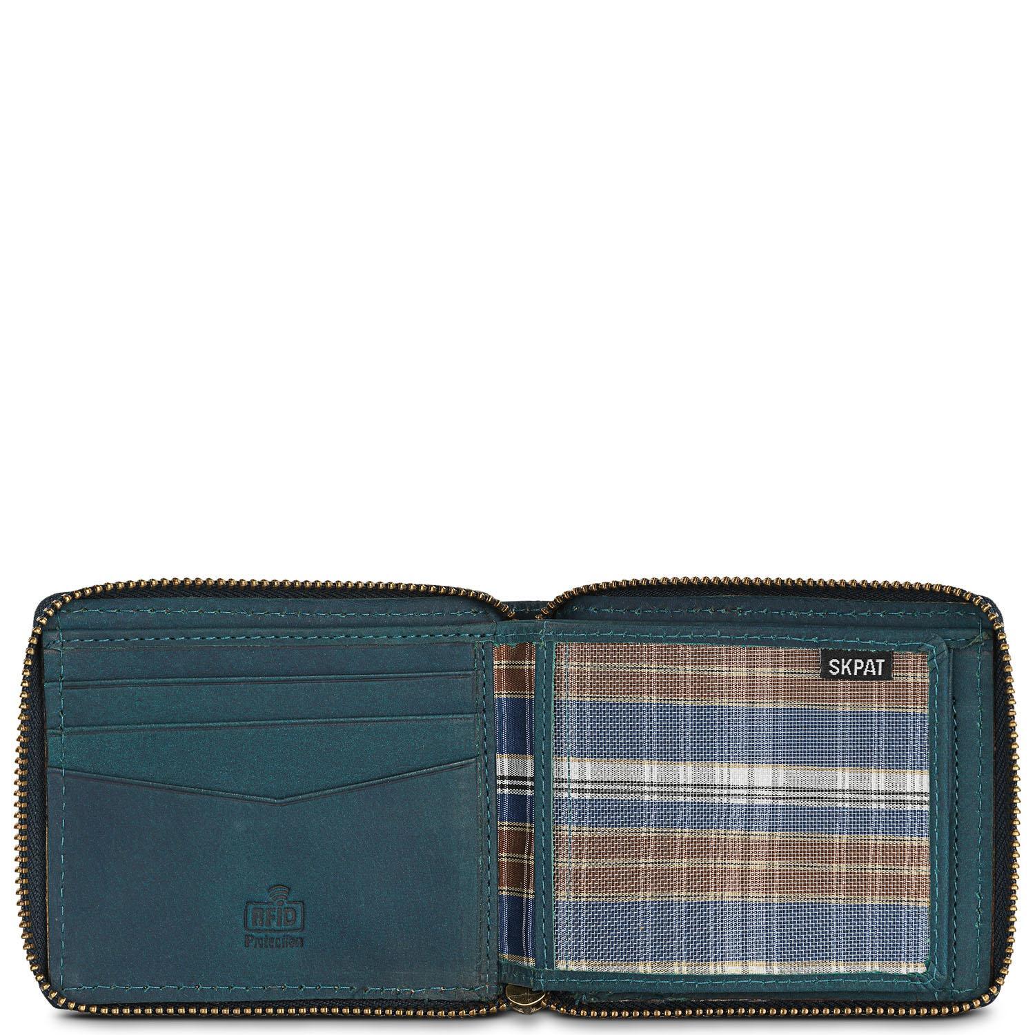 Cartera Hombre Piel Skpat Vintage Azul