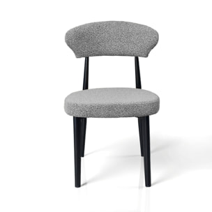 Lot de 2 chaises de salle à manger Tomasucci MELANIA, en tissu, gris, 57 × 48 × 81 cm