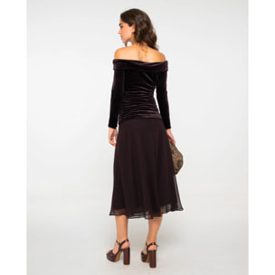 Vestido de punto elástico con flecos y corte ajustado de mujer