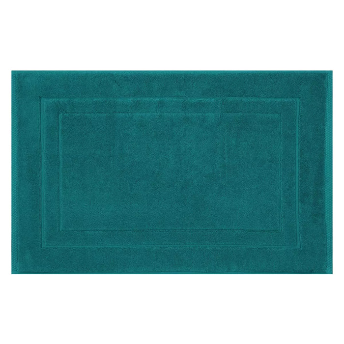Tapis de bain pur coton 900 g/m² uni vert Elea emeraude