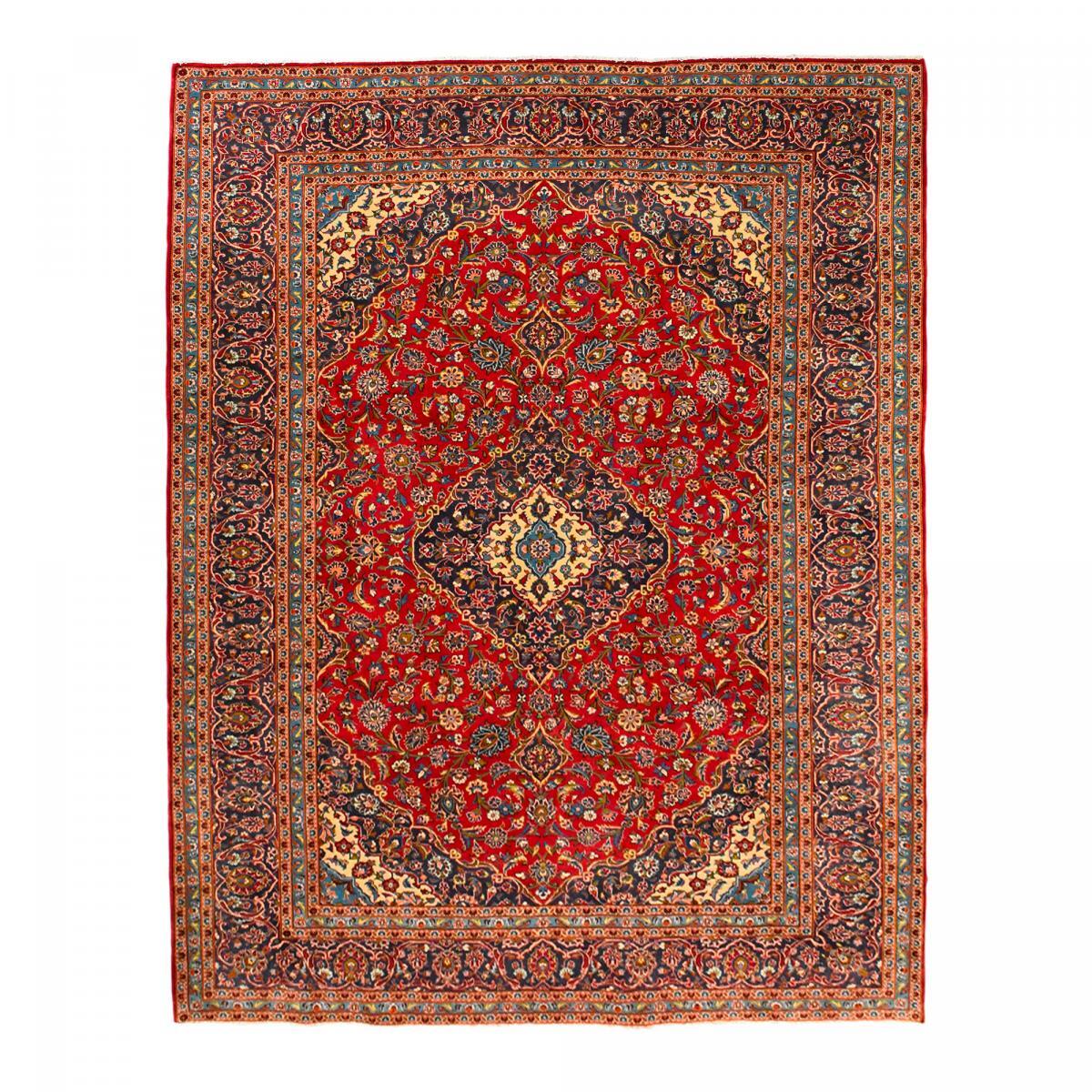 Authentique tapis persan Kashan de grandes dimensions, pièce unique, noué à la main en laine