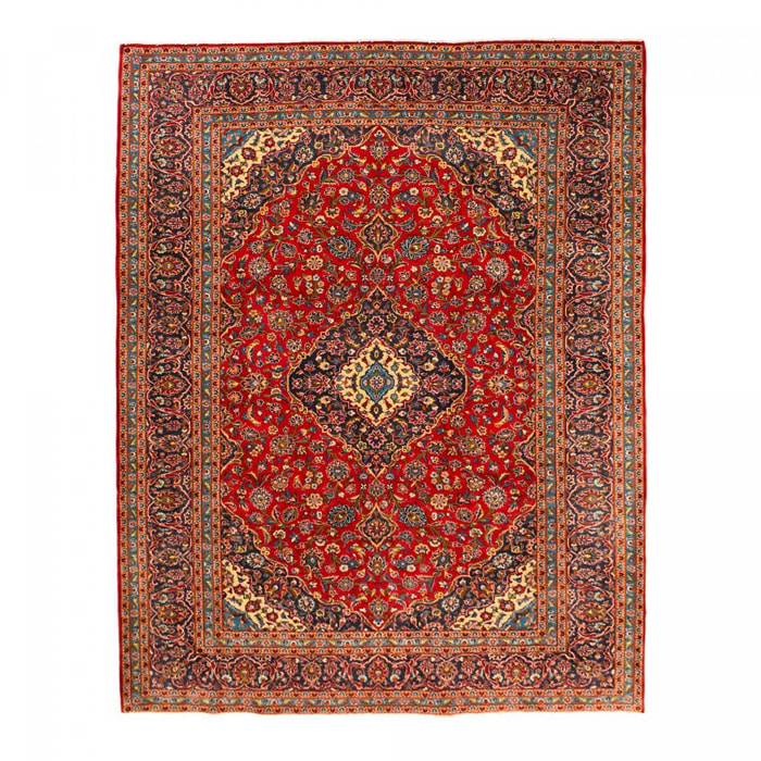 Authentique tapis persan Kashan de grandes dimensions, pièce unique, noué à la main en laine