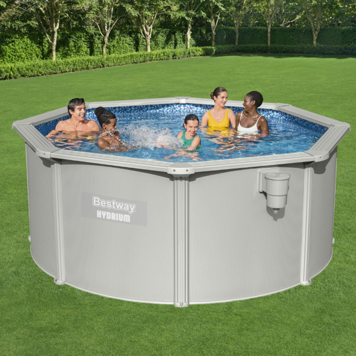 Bestway Piscine acier ronde Bestway Hydrium 300 x 120 cm gris clair