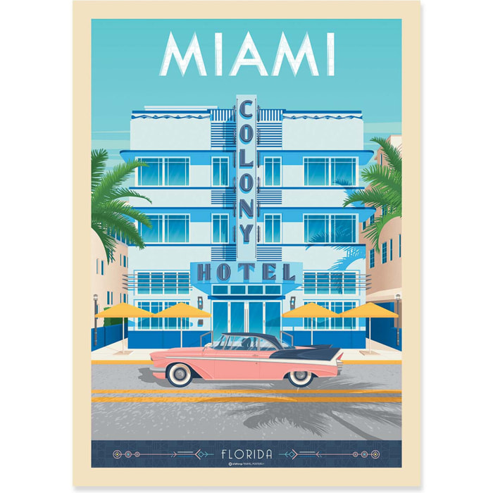 Affiche - Miami Colony Hotel - Olahoop Travel Posters