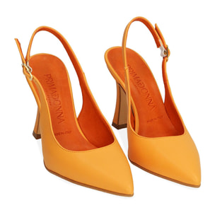 Décolleté slingback arancio, tacco 9,5 cm