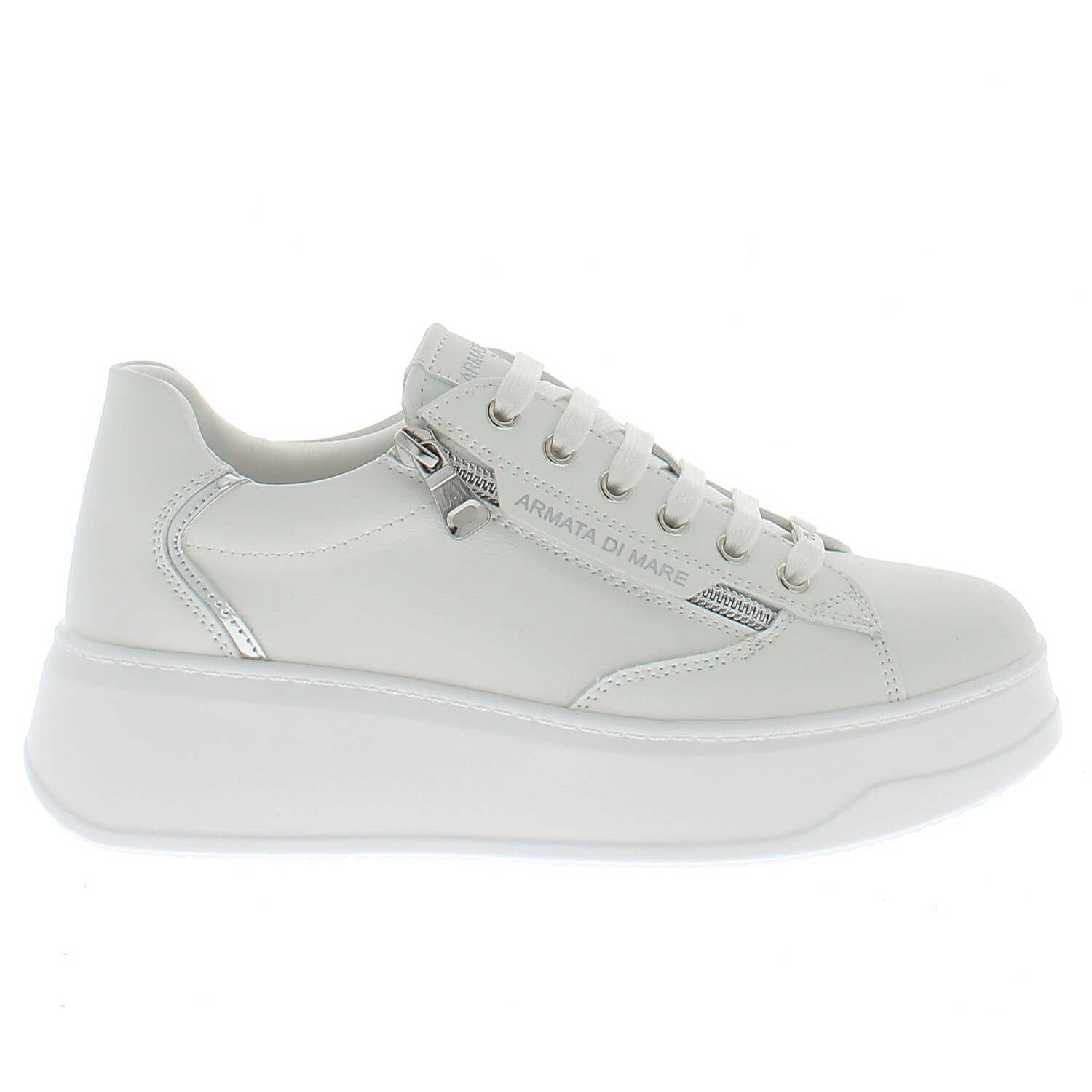 Armata di Mare Scarpe Donna Sneakers Basse con Soletta in Memory Foam AMD S61H21 Star White Silver
